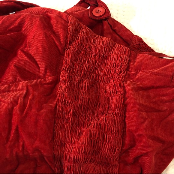 Anthropologie corduroy red halter or strapless tea length dress size 6 - Picture 5 of 8